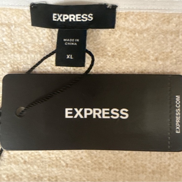 Express Ivory Tan Houndstooth Knit Bandeau Strapless Tube Top Size XL NWT - Picture 6 of 9